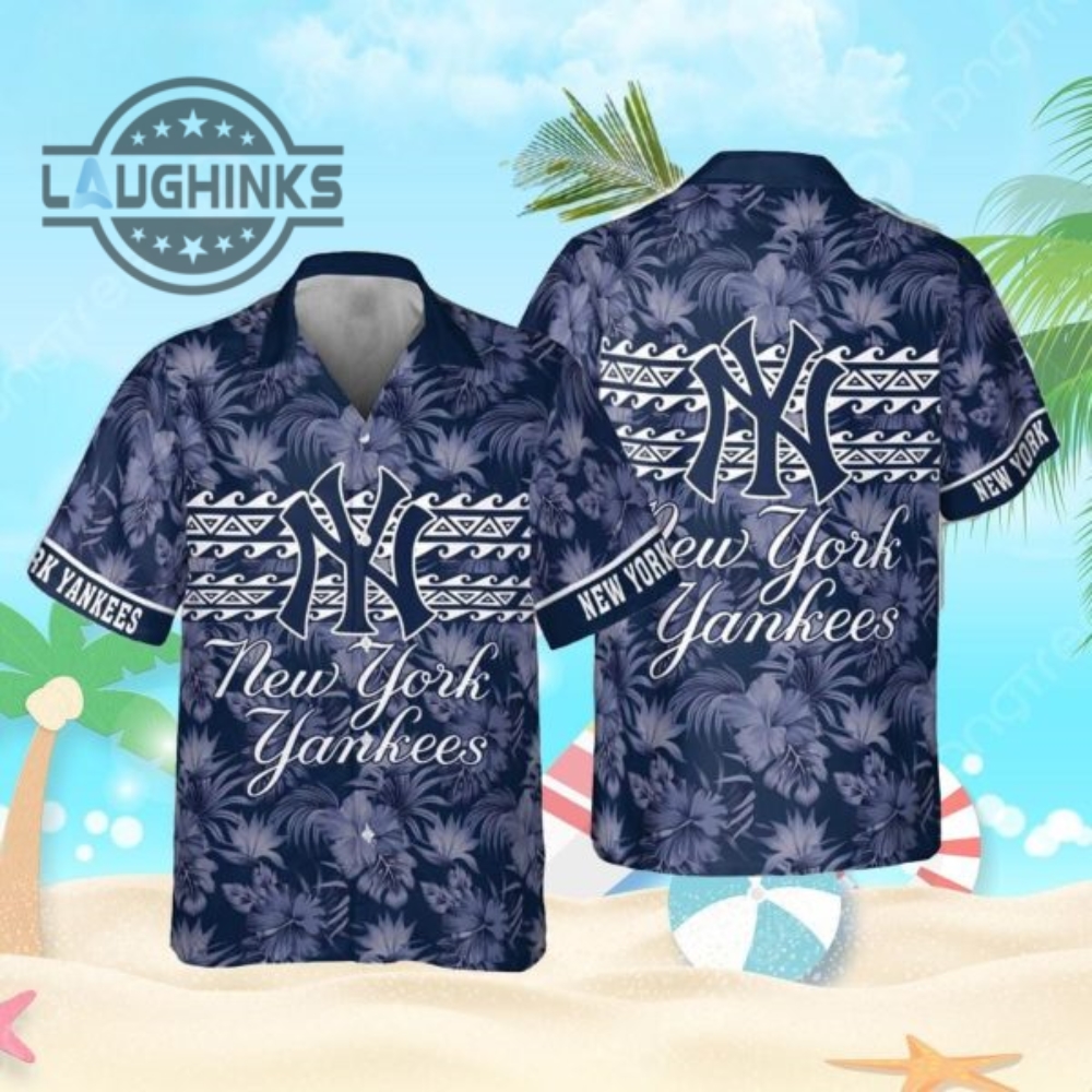 New York Yankees Mlb Team Coolest Print Hawaiian Shirt New York Yankees Hawaiian Shirt Ny Yankees Button Up Shirt And Shorts Mlb Baseball Aloha Beach Shirt