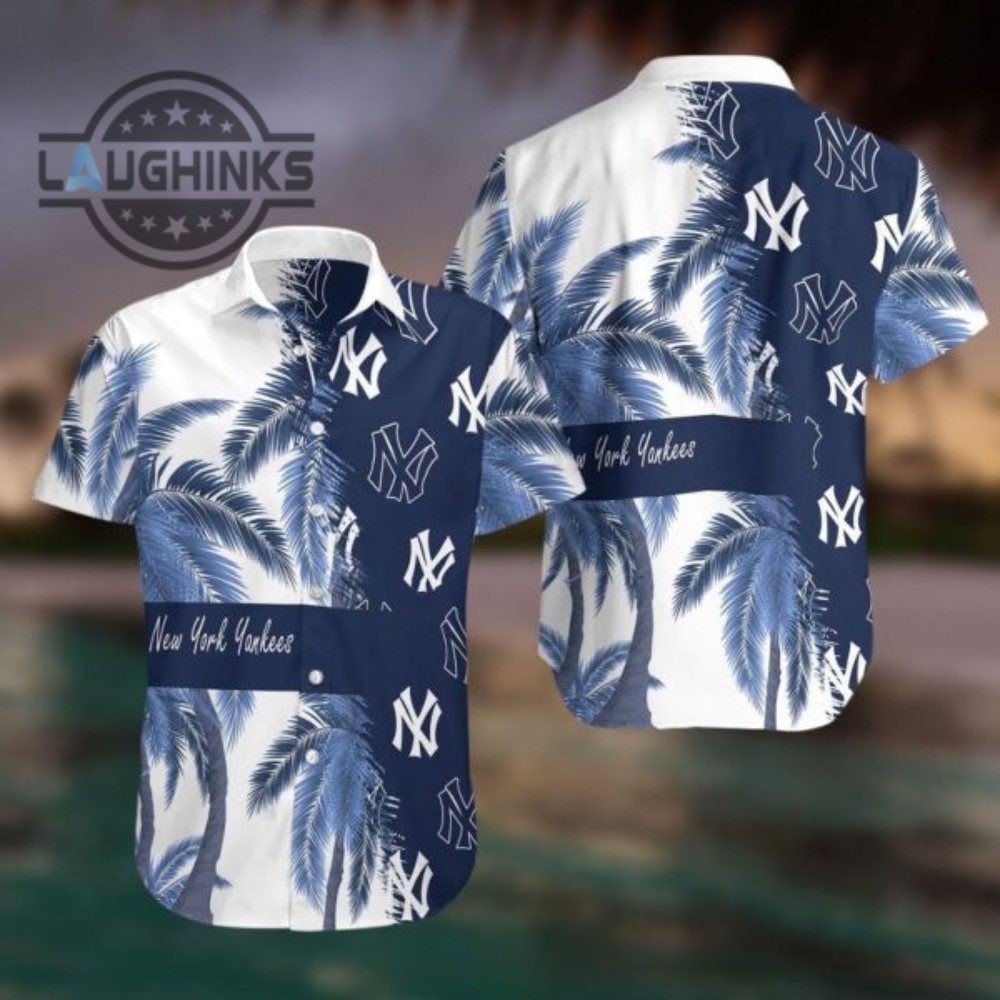 New York Yankees Full Printing Summer Short Sleeve Hawaiian Beach Shirt New York Yankees Hawaiian Shirt Ny Yankees Button Up Shirt And Shorts Mlb Baseball Aloha Beach Shirt