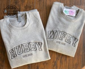 hubby crewneck varsity sweatshirt couple embroidered sweatshirt embroidery tshirt sweatshirt hoodie gift laughinks 1