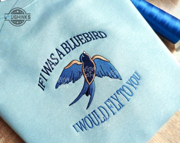 embroidered bluebird inspired embroidered crewneck sweatshirt embroidered hoodie embroidery tshirt sweatshirt hoodie gift laughinks 1 1