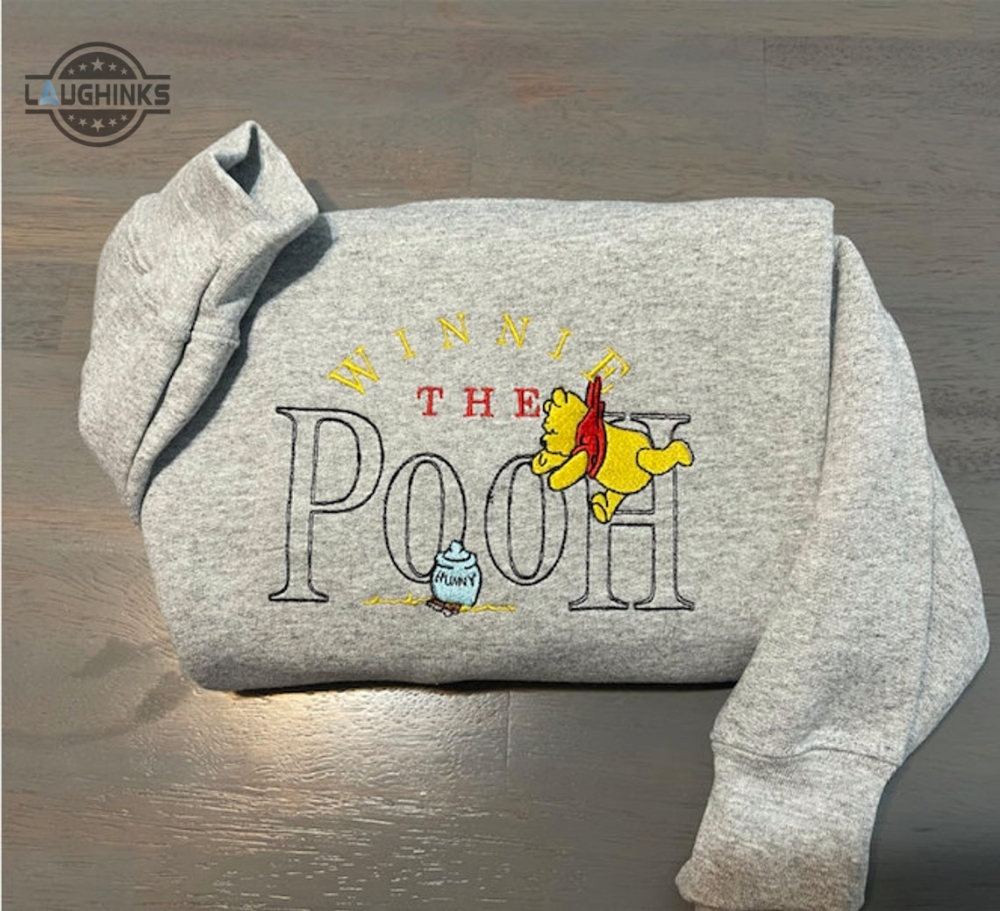 Winnie The Pooh Embroidered Sweatshirt Winnie The Pooh Crewneck Embroidery Tshirt Sweatshirt Hoodie Gift