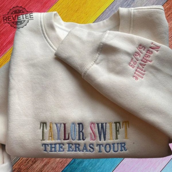 Taylor The Eras Tour Embroidered Sweatshirt The Tortured Poets Department Taylor Swift The Eras Tour Merch Unique revetee 1