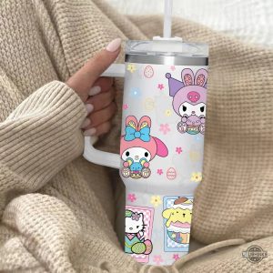 easter tumbler 40oz easter coffee cup 40 oz bunny easter travel stainless steel tumbler happy easter gift sanrio cartoon the melody kuromi cute cats cups laughinks 2