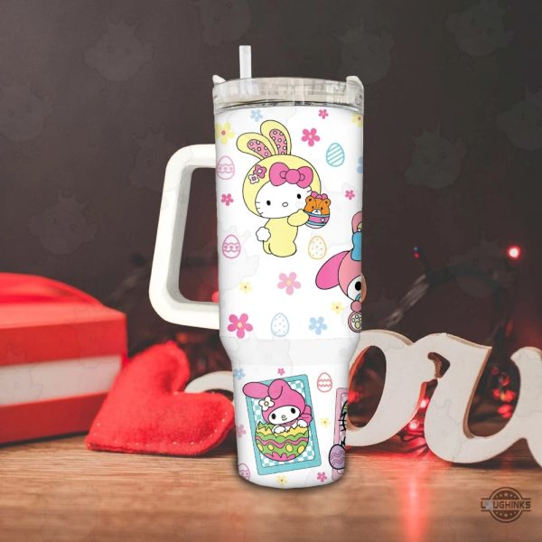 easter tumbler 40oz easter coffee cup 40 oz bunny easter travel stainless steel tumbler happy easter gift sanrio cartoon the melody kuromi cute cats cups laughinks 4