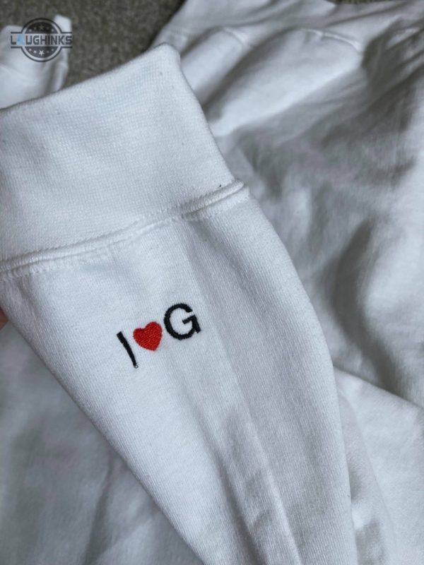 custom embroidered initial heart sweatshirt couple shirt initial on sleeve couples shirt wedding valentines gift mothers day gift embroidery tshirt sweatshirt hoodie gift laughinks 1