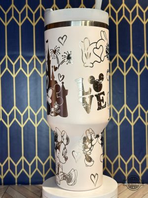 mickey minnie tumbler 40 oz micky and minnie mouse laser engraved stanley tumbler dupe 40oz disney cartoon magic kingdom travel cups gift for couples laughinks 5