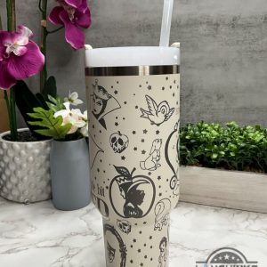 snow white cup 40 oz disney princess snow white printed stanley tumbler dupe 40oz hot trend 2024 tiktok viral stainless steel travel cups with handle laughinks 3