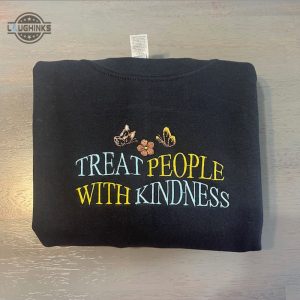 treat people with kindnessembroidered sweatshirt treat people with kindness crewneck custom designed embroidered crewneck embroidery tshirt sweatshirt hoodie gift laughinks 1