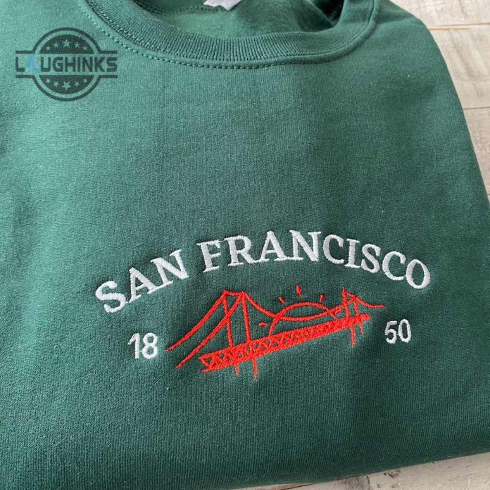 San Francisco Embroidered Sweatshirt Vintage California Crewneck Golden Gate Sweatshirt Embroidery Tshirt Sweatshirt Hoodie Gift