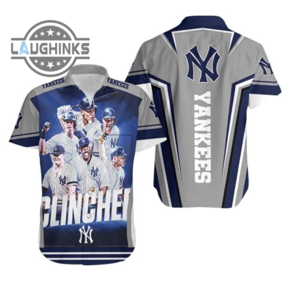 Mlb New York Yankees Hawaiian Shirt Players Clinched Ny Yankees Button Up Shirt And Shorts Mlb Baseball Aloha Beach Shirt