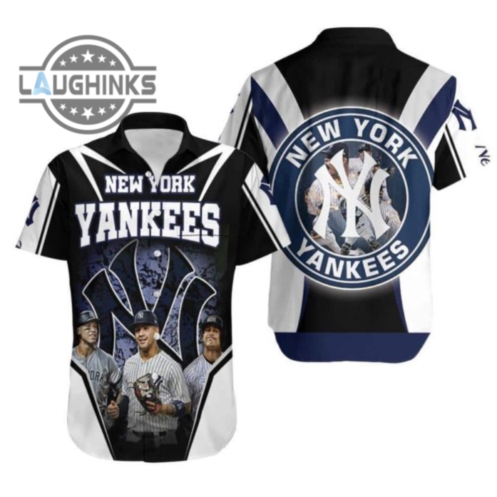 Aaron Judge Gleyber Torres Giancarlo Stanton New York Yankees Hawaiian Shirt Ny Yankees Button Up Shirt And Shorts Mlb Baseball Aloha Beach Shirt