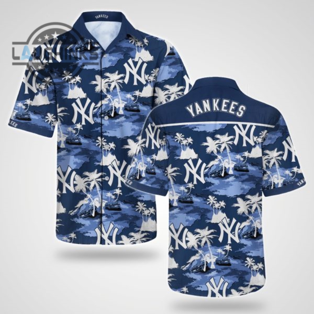 New York Yankees Bahama Hawaiian Shirt Yankees Tropical Shirt Yankees Hawaiian Shirt Ny Yankees Button Up Shirt And Shorts Mlb Baseball Aloha Beach Shirt