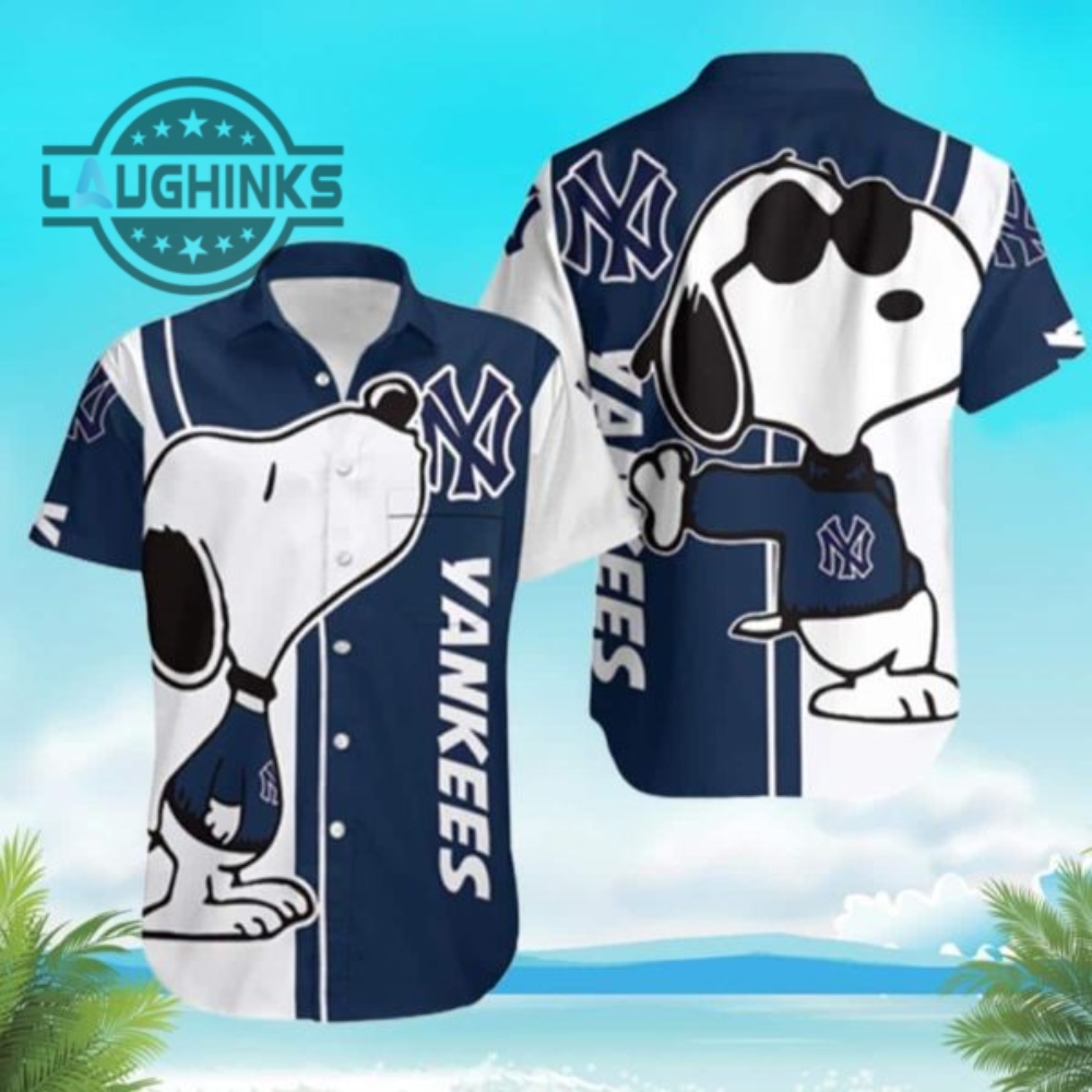 Snoopy New York Yankees Beach Hawaiian Shirt Ny Yankees Button Up Shirt And Shorts Mlb Baseball Aloha Beach Shirt