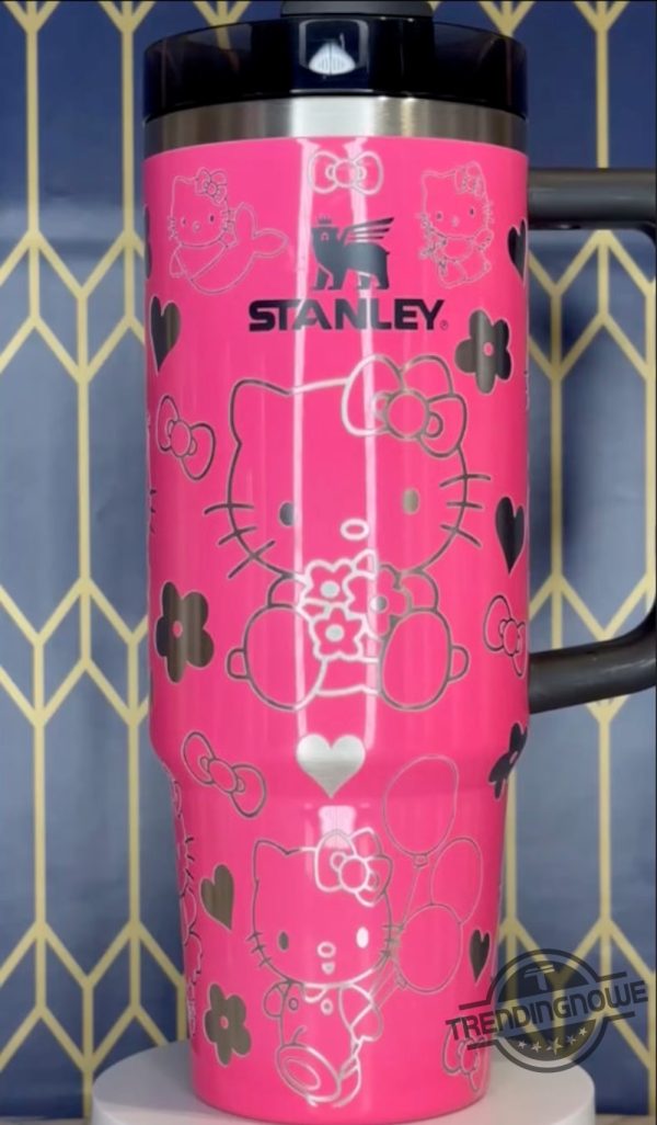 Adorable Hello Kitty Stanley Cup Laser Engraved Stanley Tumbler Hello Kitty Stanley Tumbler Cup Gift For Lovers trendingnowe 3
