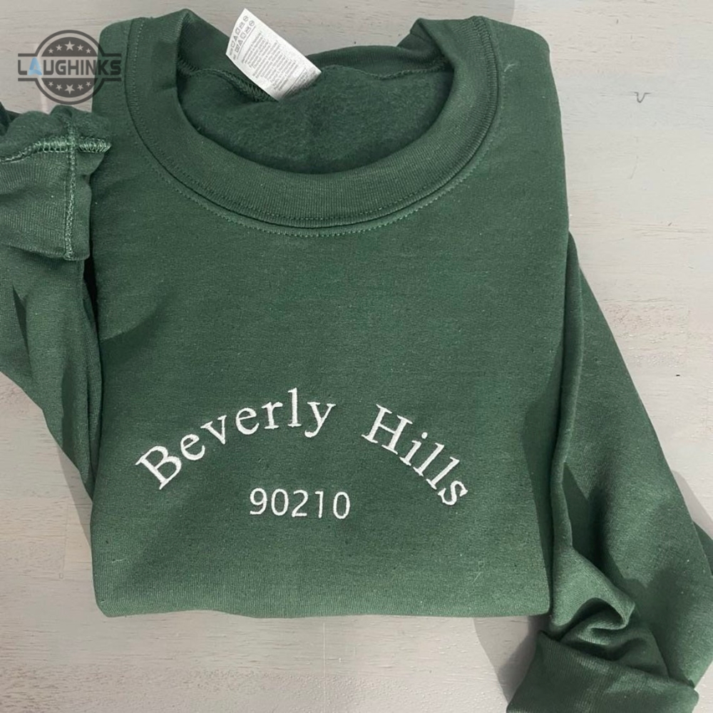 Beverly Hills Embroidered Sweatshirt Beverly Hills Embroidered Crewneck Beverly Hills Embroidery Tshirt Sweatshirt Hoodie Gift