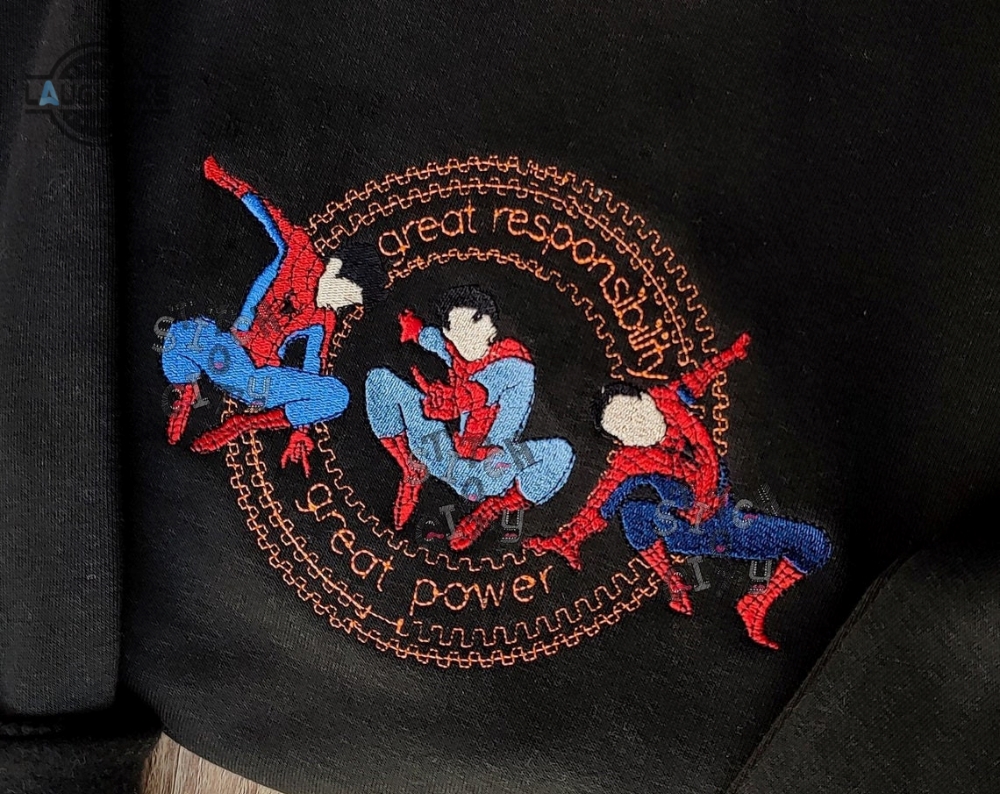 Embroidered Trio Comic Characters Embroidered Sweatshirt Embroidered Hoodie Embroidered T Shirt Embroidery Tshirt Sweatshirt Hoodie Gift