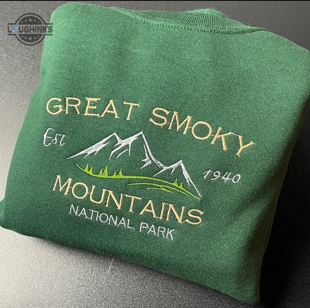 Great Smoky Mountains National Park Embroidered Crewneck Embroidered Crewneck National Park Sweatshirt Embroidery Tshirt Sweatshirt Hoodie Gift