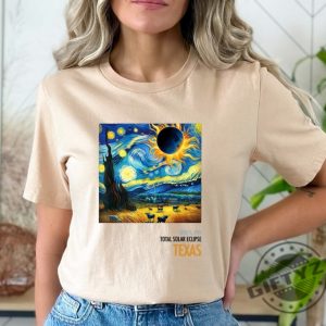 Total Solar Eclipse 2024 Shirt Van Gogh April 8 2024 Sweatshirt Great American Eclipse Tshirt Astronomy Gift Texas Eclipse Hoodie Celestial Shirt giftyzy 4