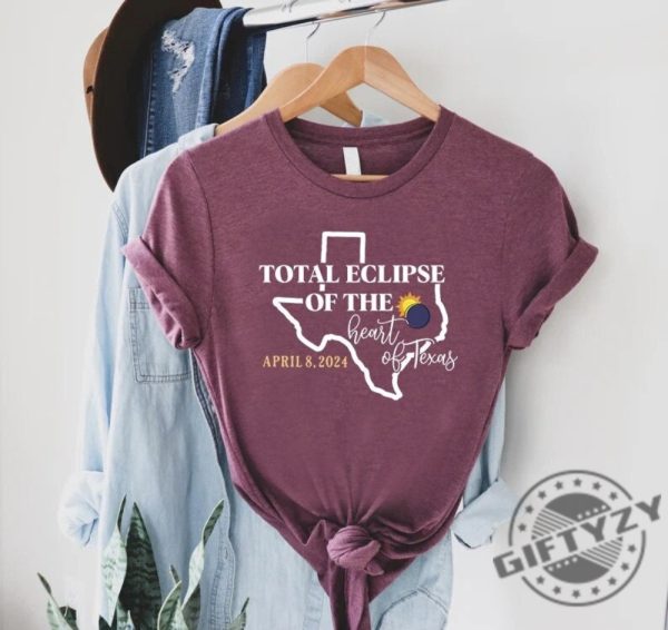 Custom 2024 Solar Eclipse Shirt Texas Solar Eclipse Tshirt Matching Family Eclipse Hoodie Astronomy Lover Gift Celestial Sweatshirt April 2024 Shirt giftyzy 1