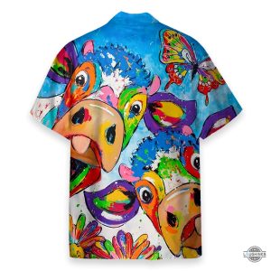 colorful cow aloha hawaii shirt aloha shirt for summer hawaiian shirts klp107999 aloha summer beach button up shirts and shorts laughinks 1 2