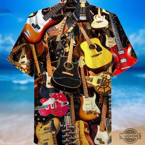 guitarist guitar lover hawaiian shirt aloha summer beach button up shirts and shorts laughinks 1 3