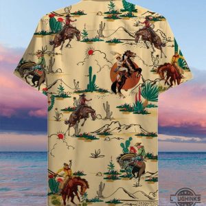 cowboy hawaiian shirt aloha summer beach button up shirts and shorts