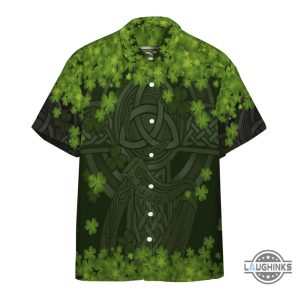3d st patrick celtic cross custom short sleeve shirt hawaiian shirt aloha summer beach button up shirts and shorts laughinks 1