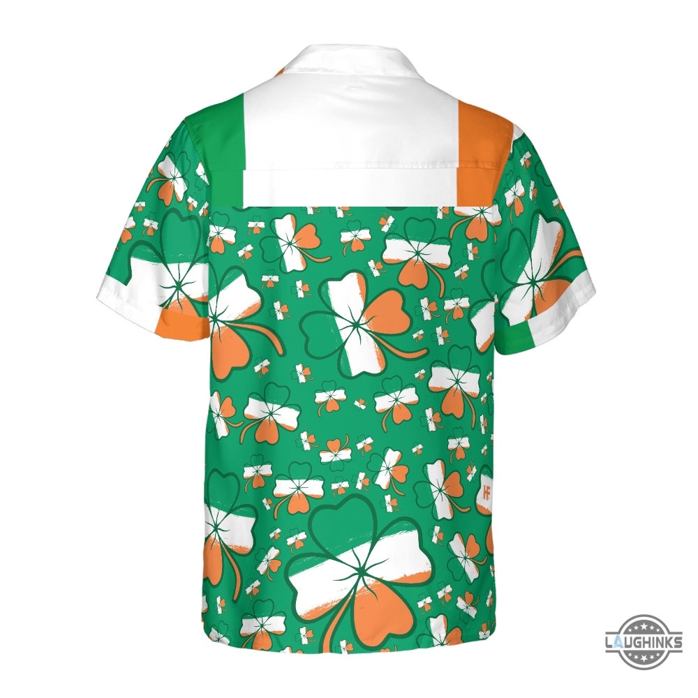 Seamless Ireland Styled Shamrock Saint Patricks Day Irish V3 Hawaiian Shirt Aloha Summer Beach Button Up Shirts And Shorts
