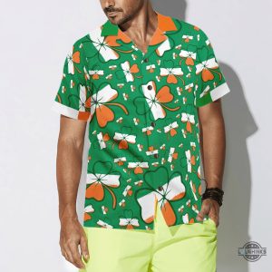 seamless ireland styled shamrock saint patricks day irish v3 hawaiian shirt aloha summer beach button up shirts and shorts laughinks 1 2