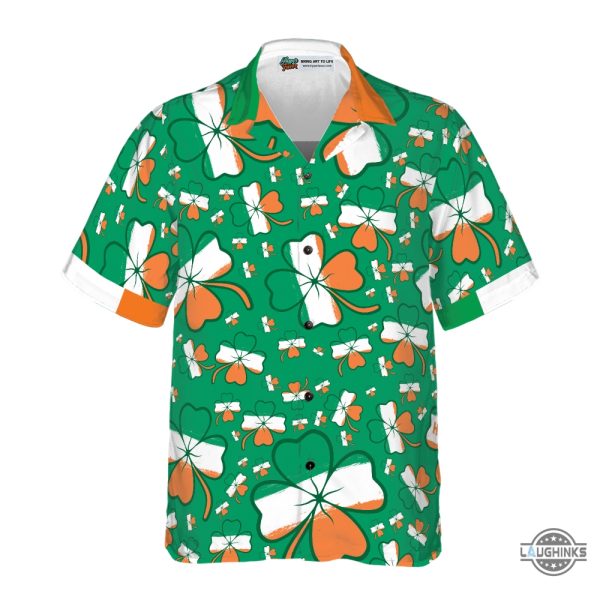 seamless ireland styled shamrock saint patricks day irish v3 hawaiian shirt aloha summer beach button up shirts and shorts laughinks 1 3