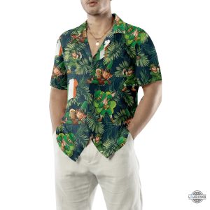 happy saint patricks day irish leprechaun hawaiian shirt aloha summer beach button up shirts and shorts laughinks 1 3