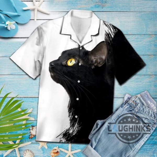 amazing black cat tropical hawaiian shirt 131 aloha hawaii shirts aloha summer beach button up shirts and shorts laughinks 1
