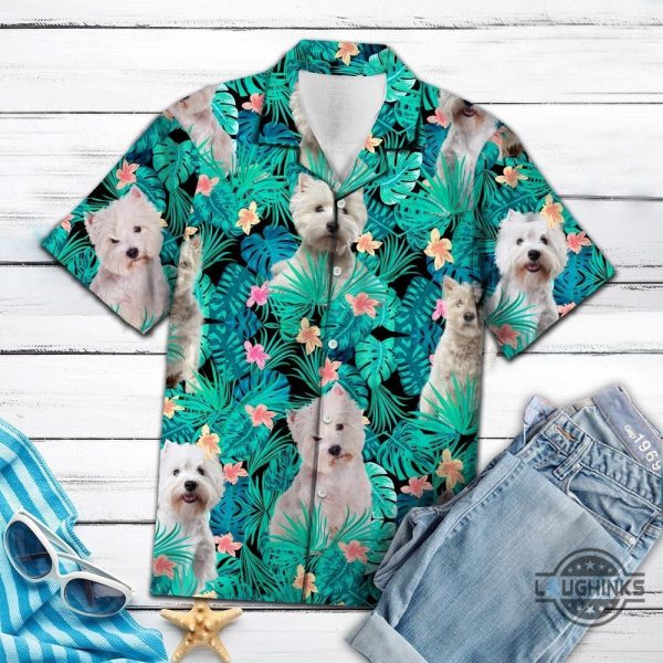 west highland white terrier hawaiian shirt 131 aloha hawaii shirts aloha summer beach button up shirts and shorts laughinks 1