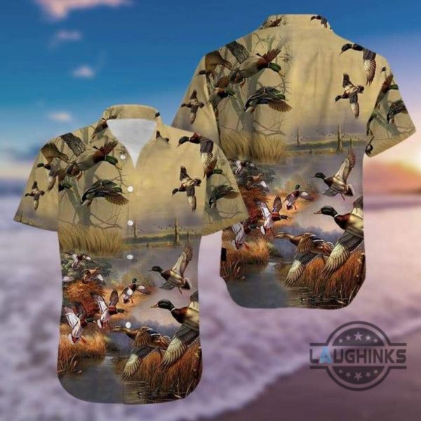 duck hunting tropical hawaiian shirt 131 aloha hawaii shirts aloha summer beach button up shirts and shorts laughinks 1
