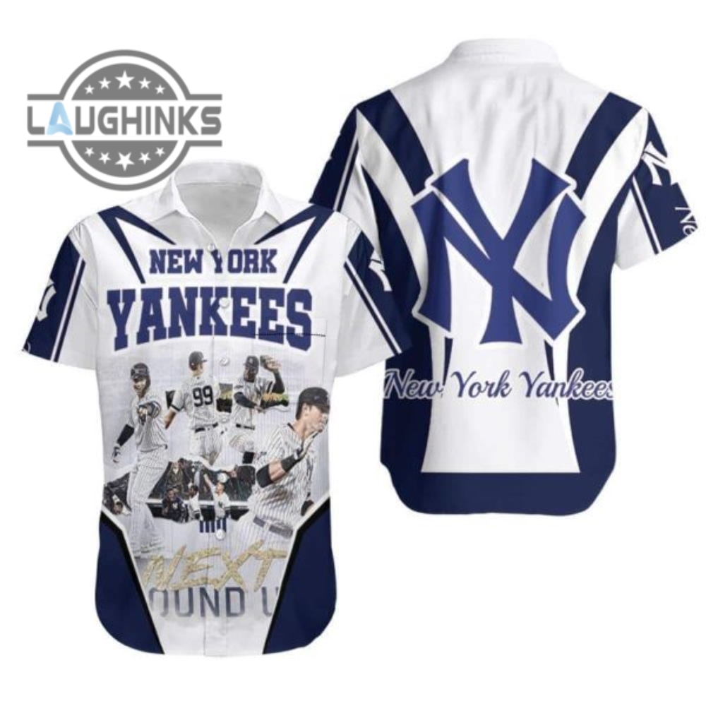 New York Yankees Hawaiian Shirt Next Round Up Gift For Sport Fans Ny Yankees Button Up Shirt And Shorts Mlb Baseball Aloha Beach Shirt