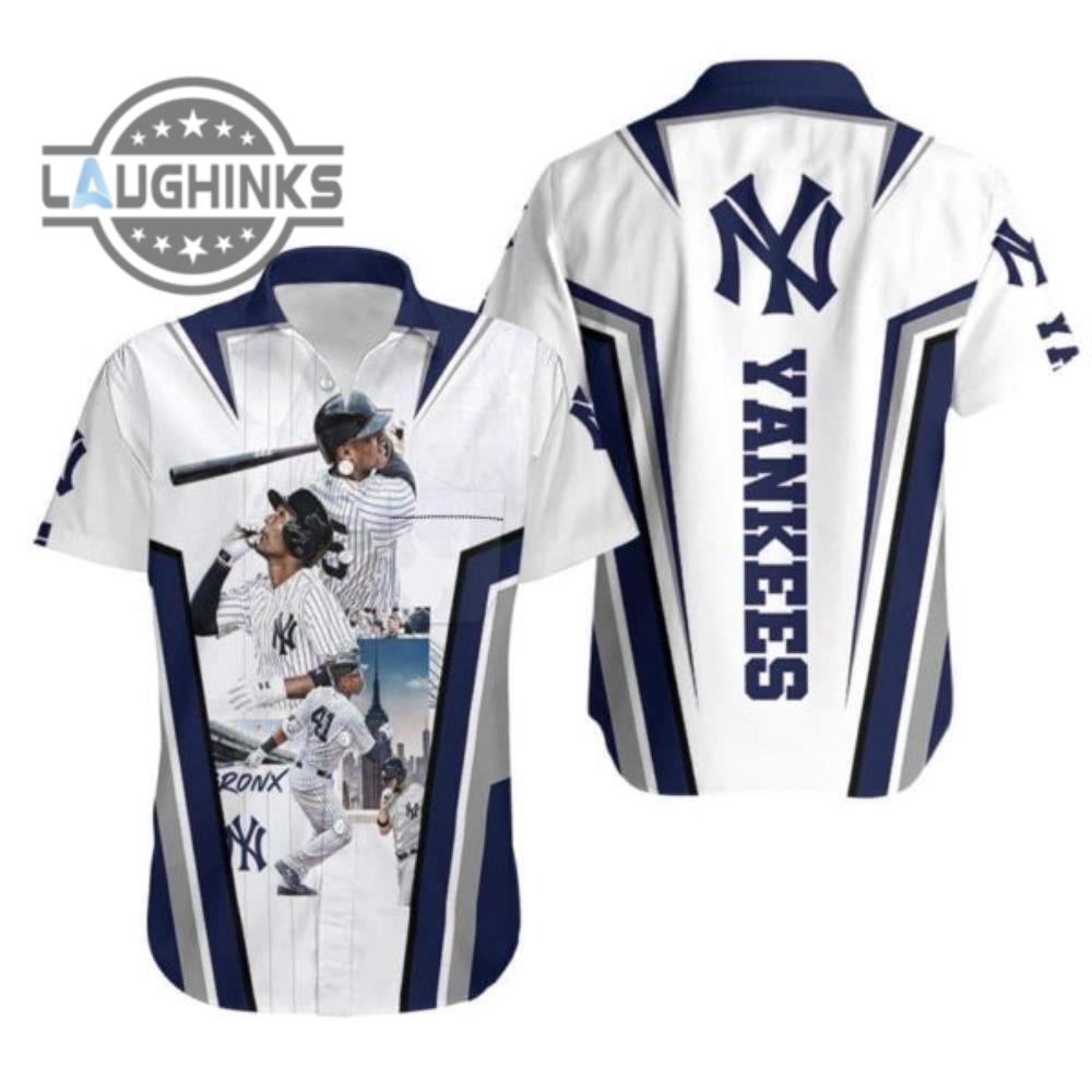 New York Yankees Hawaiian Shirt Sports Gift For Dad Ny Yankees Button Up Shirt And Shorts Mlb Baseball Aloha Beach Shirt