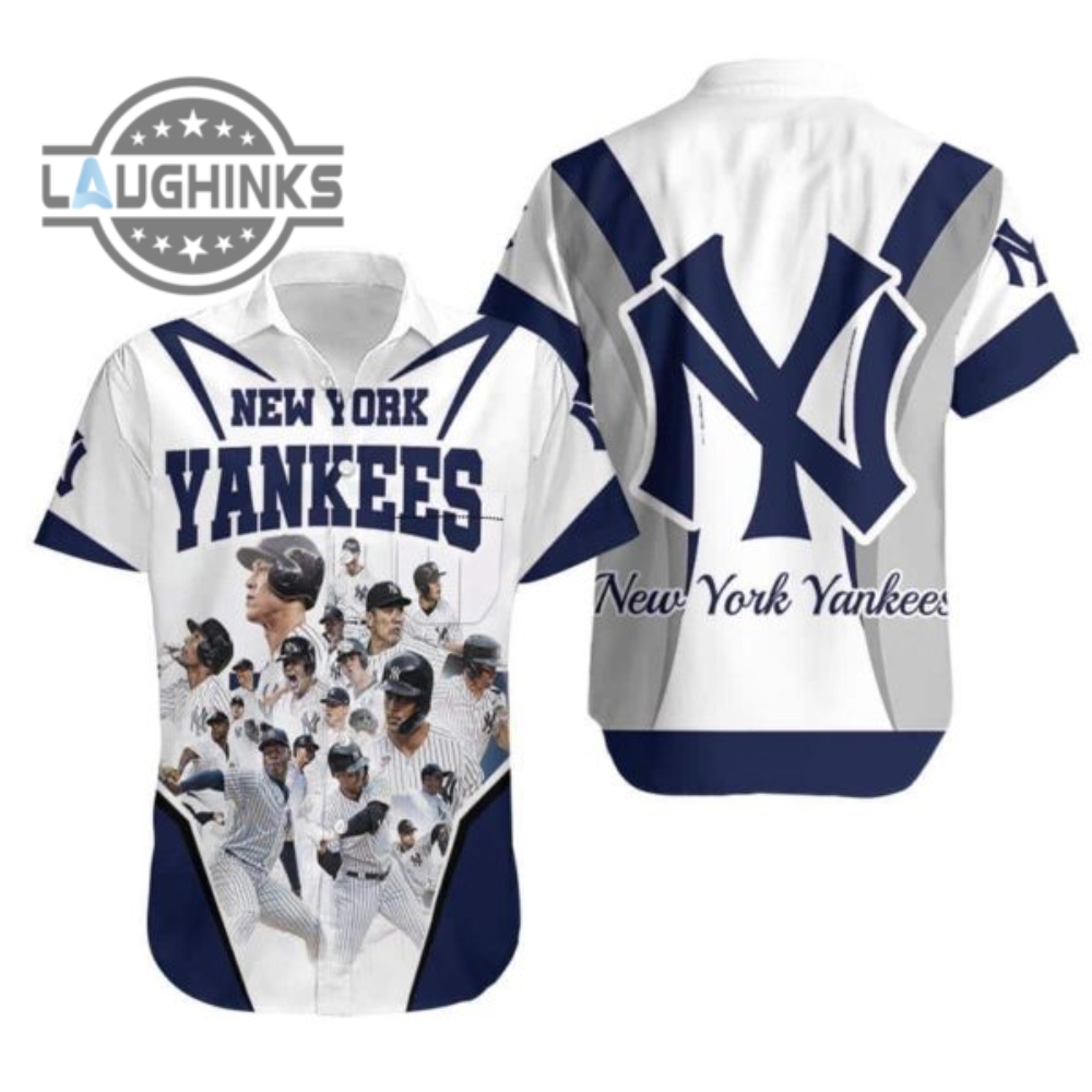 Mlb New York Yankees Hawaiian Shirt Beach Gift For Baseball Players Ny Yankees Button Up Shirt And Shorts Mlb Baseball Aloha Beach Shirt