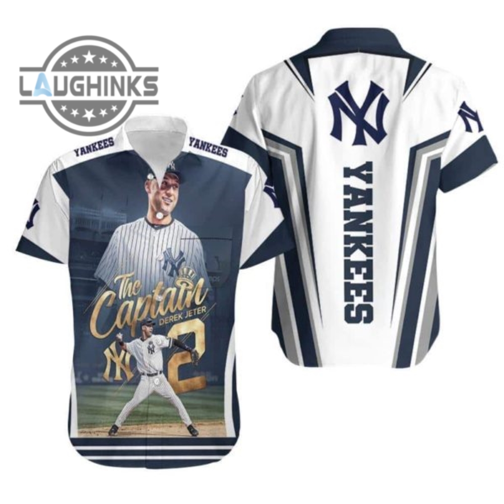 Mlb New York Yankees Hawaiian Shirt Derek Jeter The Captain Ny Yankees Button Up Shirt And Shorts Mlb Baseball Aloha Beach Shirt