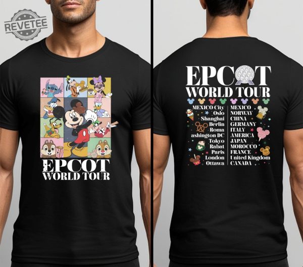 Vintage Disney Epcot World Tour Shirt Epcot Food And Wine Festival 2024 Dates Epcot Drink Around The World 2024 Unique revetee 1