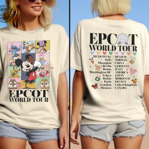 Vintage Disney Epcot World Tour Shirt Epcot Food And Wine Festival 2024 Dates Epcot Drink Around The World 2024 Unique revetee 3