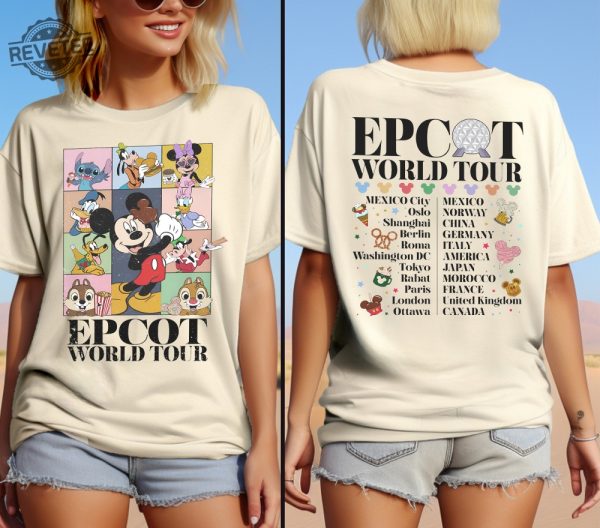 Vintage Disney Epcot World Tour Shirt Epcot Food And Wine Festival 2024 Dates Epcot Drink Around The World 2024 Unique revetee 3