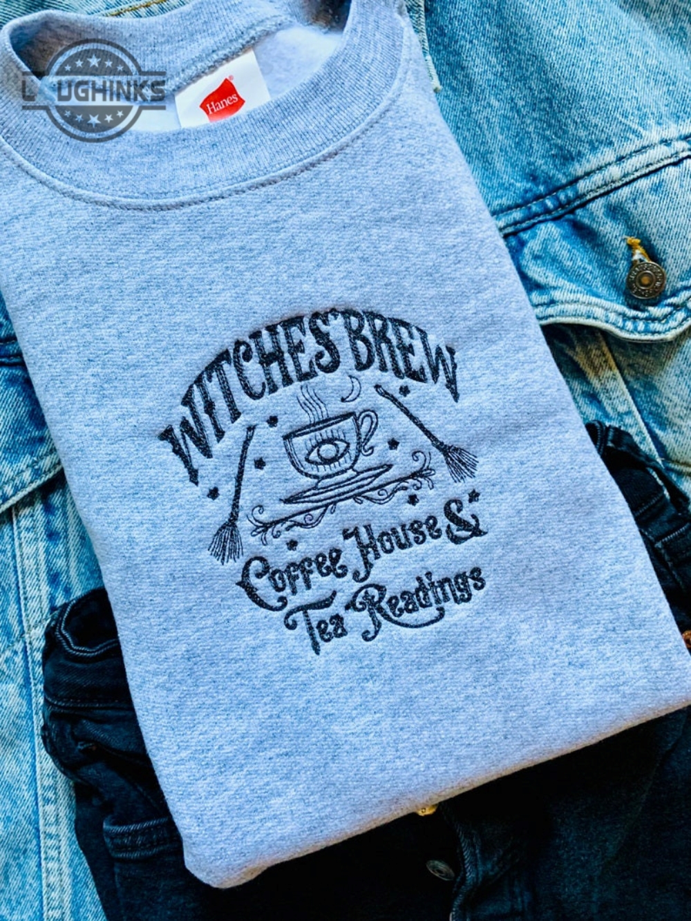 Witches Brew Embroidered Crewneck Embroidery Tshirt Sweatshirt Hoodie Gift