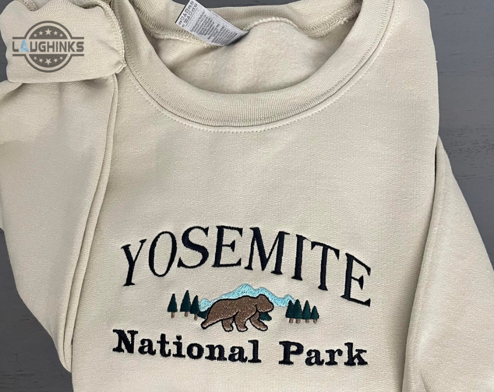Yosemite Embroidered Sweatshirt Vintage Yosemite Embroidered Crewneck Yosemite California Sierra Nevada Trending Vintage Sweatshirts Embroidery Tshirt Sweatshirt Hoodie Gift