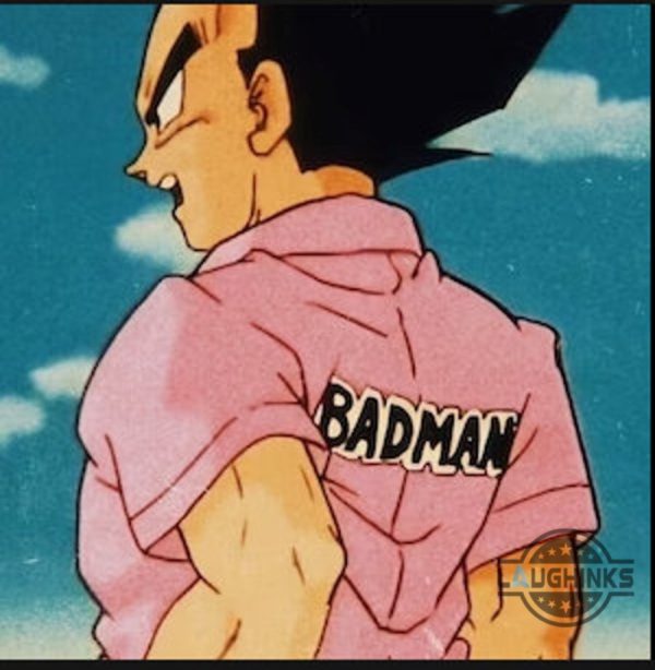 vegeta badman shirt sweatshirt hoodie mens womens back side dragonball zs vegeta badman cotton tee vegeta cosplay pink tshirt akira toriyama anime gift laughinks 5