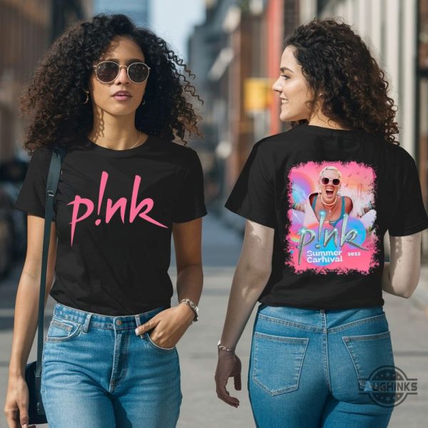 pink summer carnival shirt sweatshirt hoodie mens womens 2 sided pink singer 2023 tour shirts gift for pnk fans 2024 pink singer concert tshirt trustfall album laughinks 1