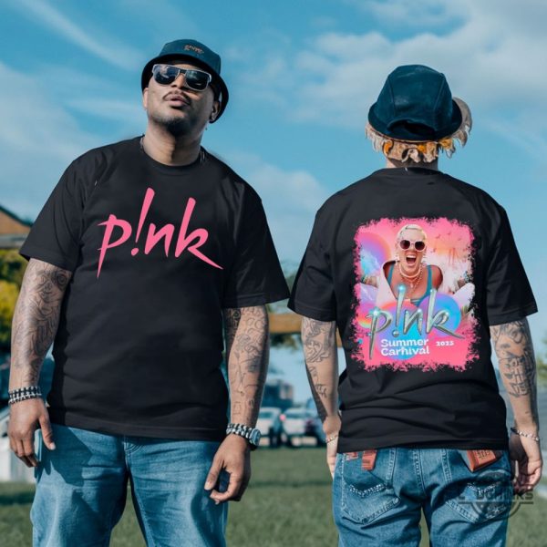 pink summer carnival shirt sweatshirt hoodie mens womens 2 sided pink singer 2023 tour shirts gift for pnk fans 2024 pink singer concert tshirt trustfall album laughinks 2