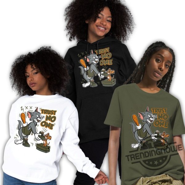 Jordan 5 Olive Shirt Trust No One Cat And Mouse Shirt Sweatshirt Hoodie In Military Green To Match Sneaker trendingnowe 4