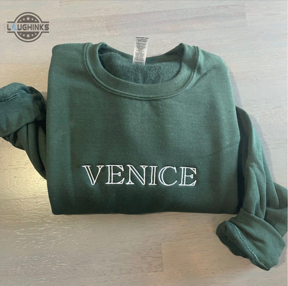 Venice Embroidered Sweatshirt Vintage Venice Embroidered Crewneck Embroidery Tshirt Sweatshirt Hoodie Gift