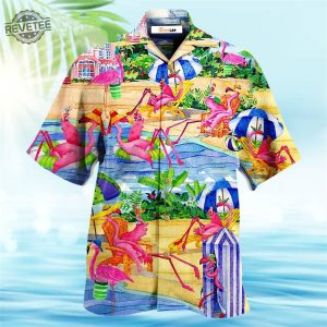 Flamingo Love Beach Hawaiian Shirt Unique Love Holidays revetee 2