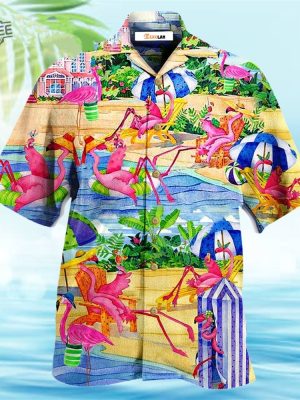 Flamingo Love Beach Hawaiian Shirt Unique Love Holidays revetee 2